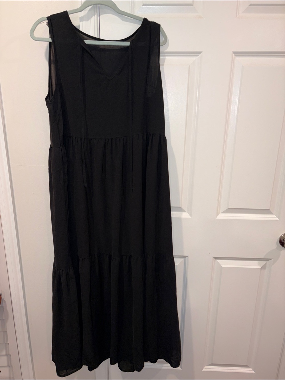 SHEIN Black Tiered Sleeveless Maxi Dress